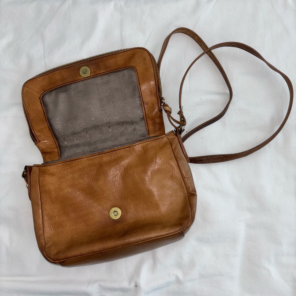 Margot Preston Camel Leather Crossbody/Shoulder Bag with Adjustable Strap
